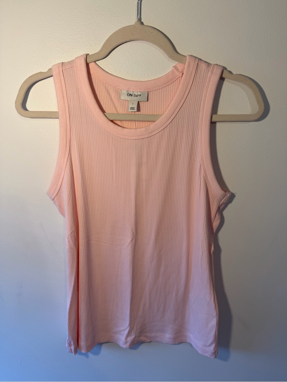 NWT ON 34th Women's Blush Ribbed Tank